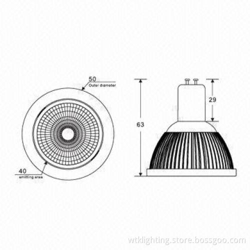 5W GU10 COB LED Spotlight with CE/RoHS Certificates